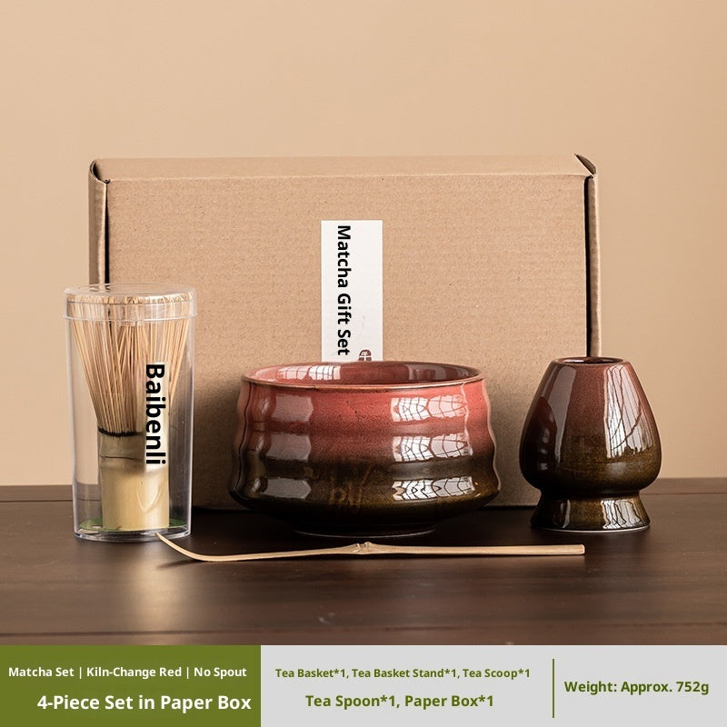 Japanese Style Kiln Roasted Matcha Mixer Set Matcha Couple Gift Teaware Set