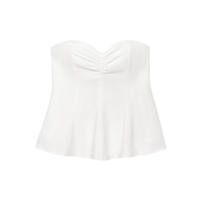 Fashion Simple Linen Blend Tube Top