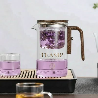 Premium Glass Teapot with Magnetic Infuser for Perfect Loose Leaf Tea Brewing