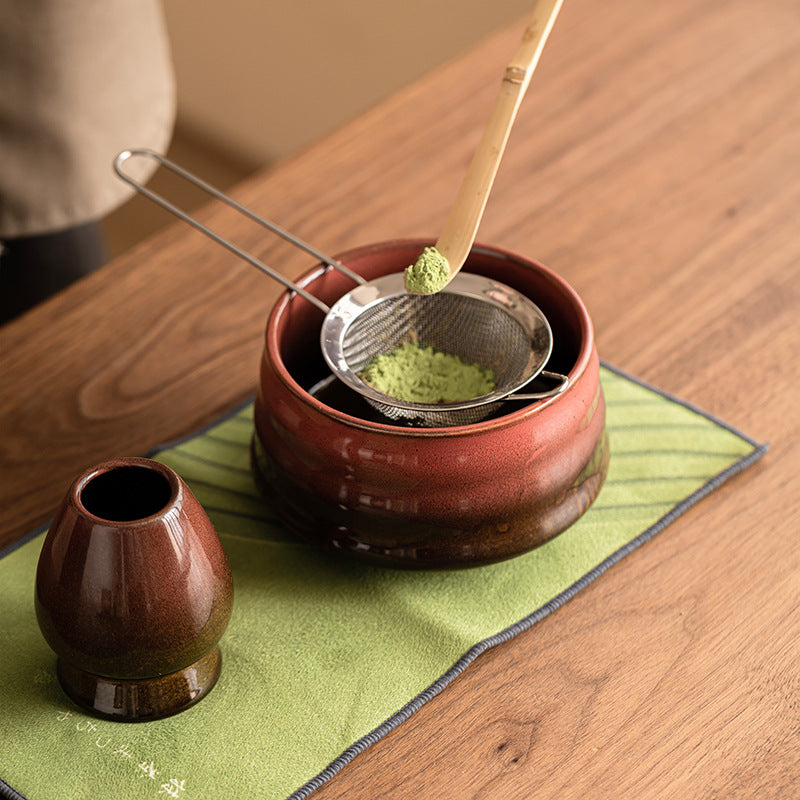Japanese Style Kiln Roasted Matcha Mixer Set Matcha Couple Gift Teaware Set