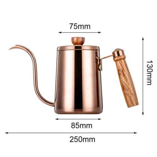 Thickened 304 Stainless Steel Wooden Handle Hand Brew Coffee Maker