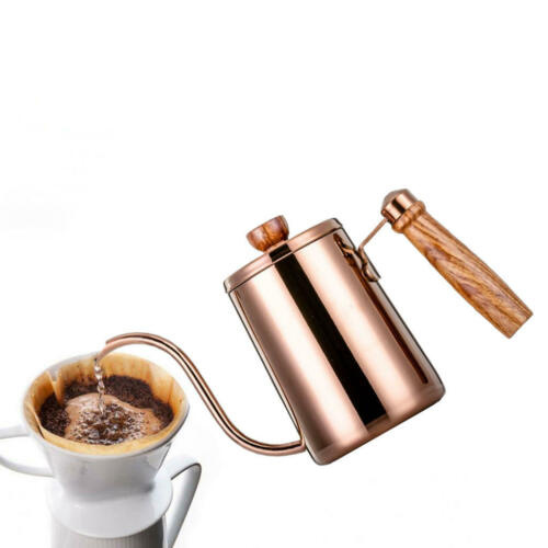 Thickened 304 Stainless Steel Wooden Handle Hand Brew Coffee Maker