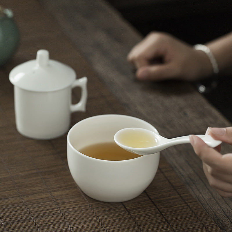 Dehua White Porcelain Teaware Gaiwan Set High-end Business