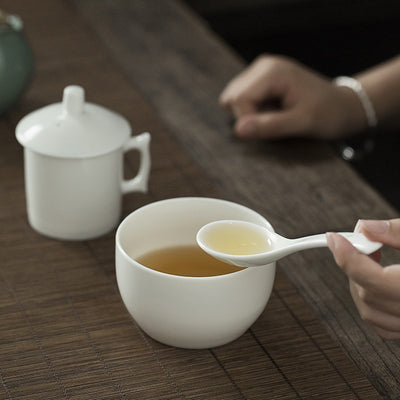 Dehua White Porcelain Teaware Gaiwan Set High-end Business