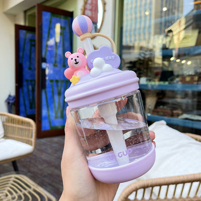 Bear Cold Brew Straw Cup Cartoon Tall Face