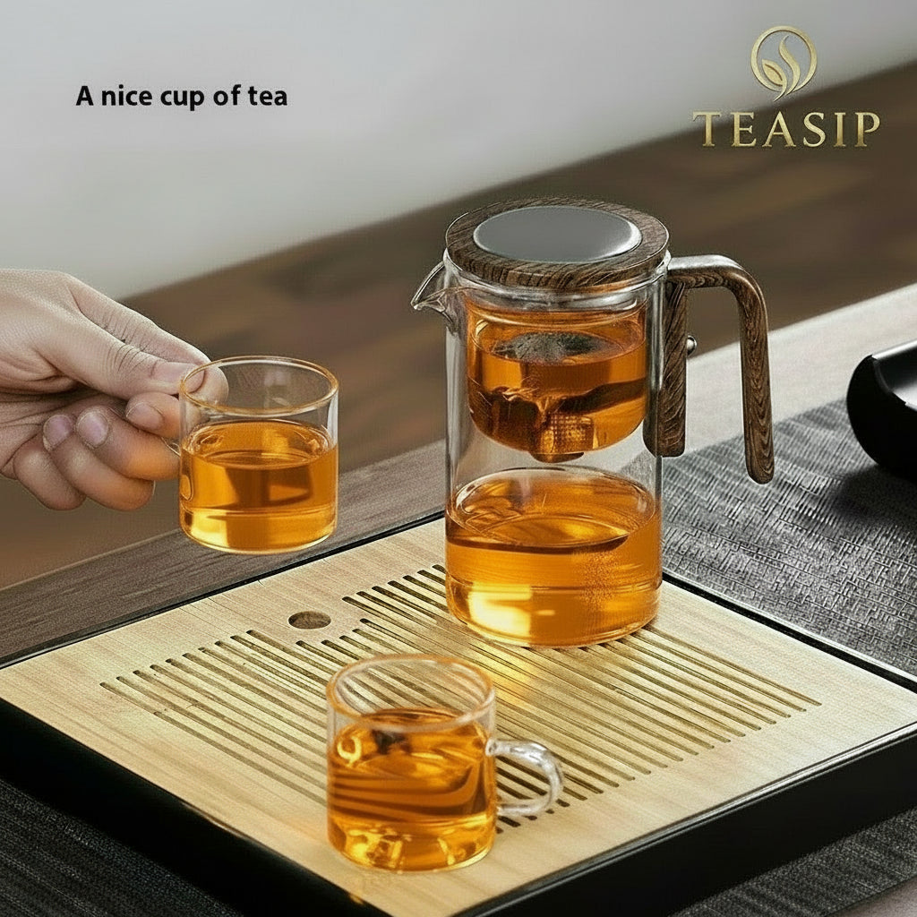 Premium Glass Teapot with Magnetic Infuser for Perfect Loose Leaf Tea Brewing