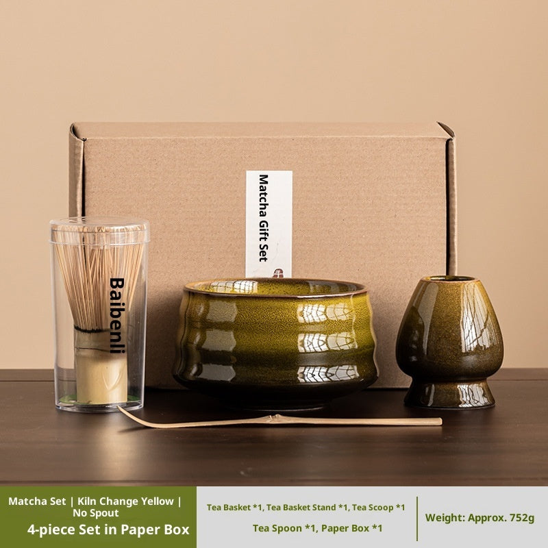Japanese Style Kiln Roasted Matcha Mixer Set Matcha Couple Gift Teaware Set