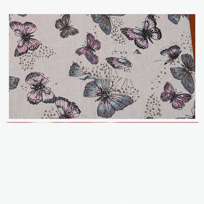 Butterfly Print Cotton And Linen Blend Fabric