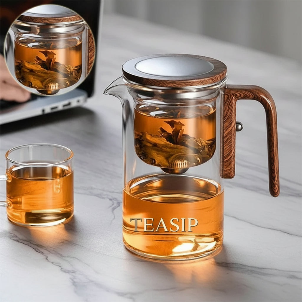 Premium Glass Teapot with Magnetic Infuser for Perfect Loose Leaf Tea Brewing
