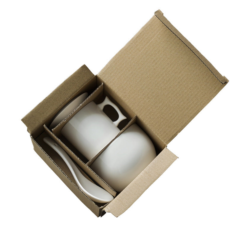 Dehua White Porcelain Teaware Gaiwan Set High-end Business