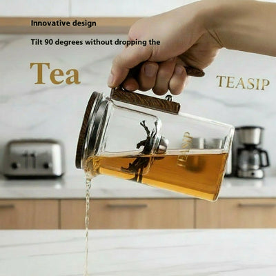 Premium Glass Teapot with Magnetic Infuser for Perfect Loose Leaf Tea Brewing