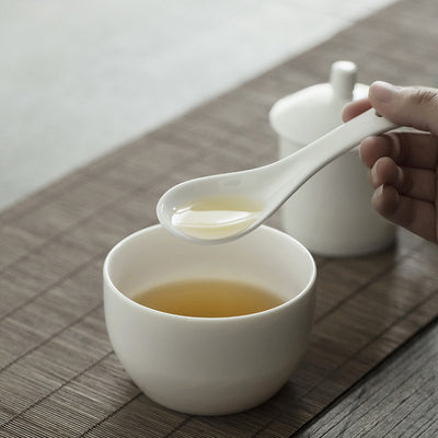 Dehua White Porcelain Teaware Gaiwan Set High-end Business